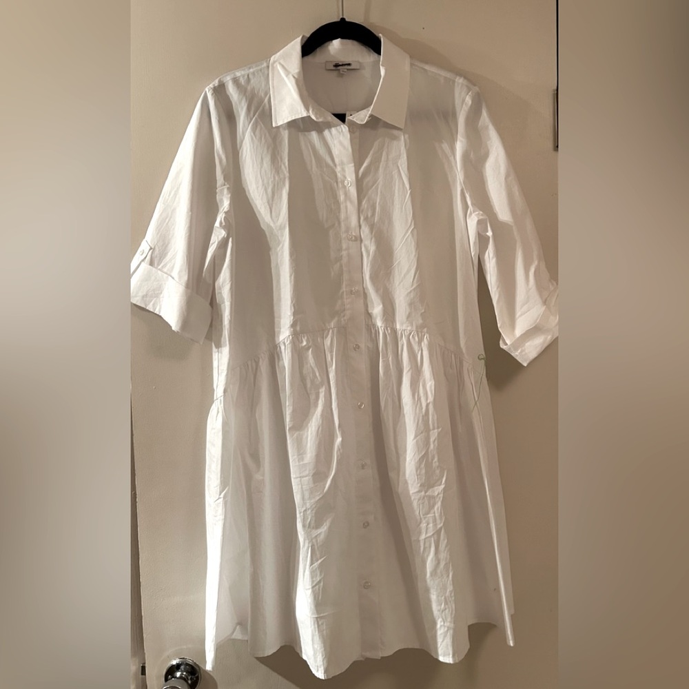 Size L Madewell crisp white dress. NWT
